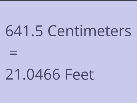 641.5 CM TO FEET