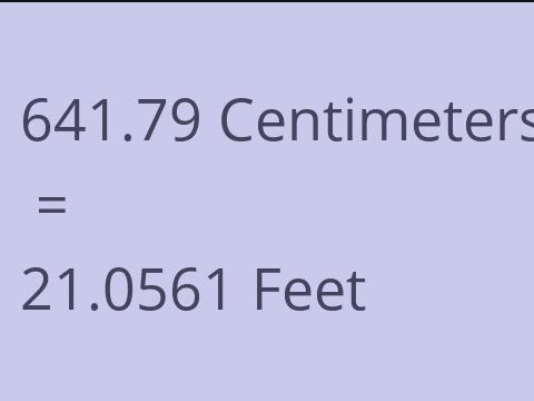 641.79 CM TO FEET