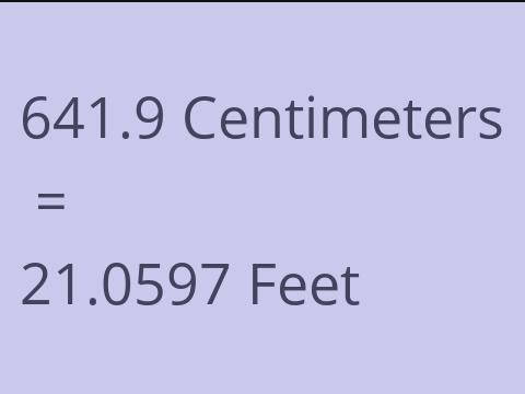 641.9 CM TO FEET