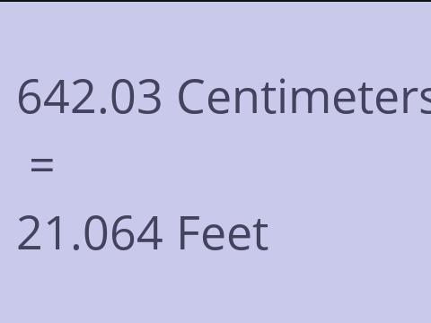 642.03 CM TO FEET