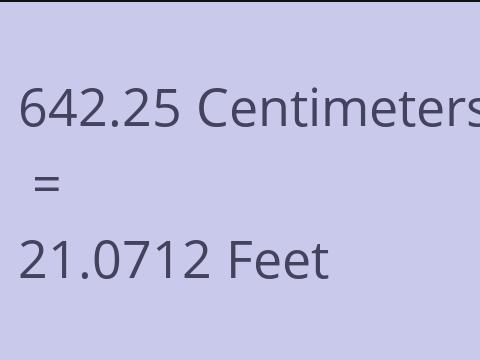 642.25 CM TO FEET