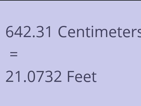 642.31 CM TO FEET