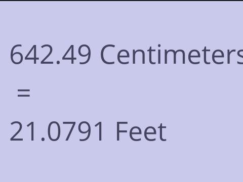 642.49 CM TO FEET