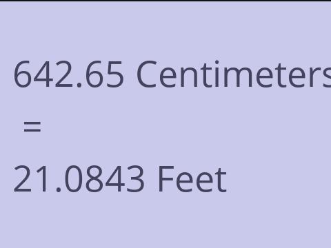 642.65 CM TO FEET