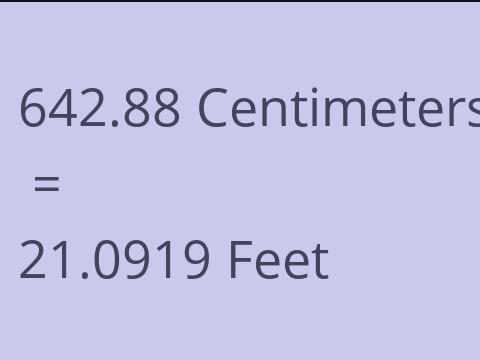 642.88 CM TO FEET