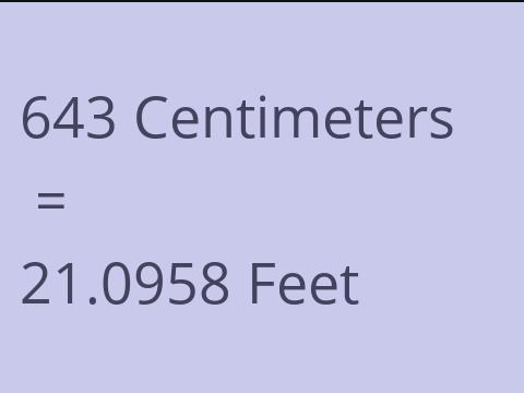 643 CM TO FEET