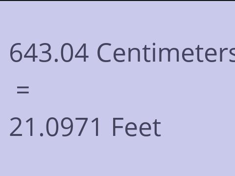 643.04 CM TO FEET