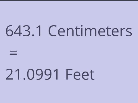 643.1 CM TO FEET