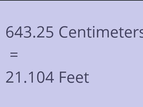 643.25 CM TO FEET