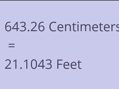 643.26 CM TO FEET