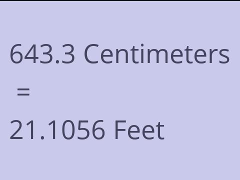 643.3 CM TO FEET