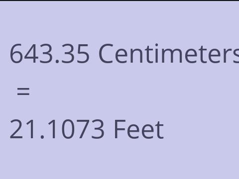 643.35 CM TO FEET