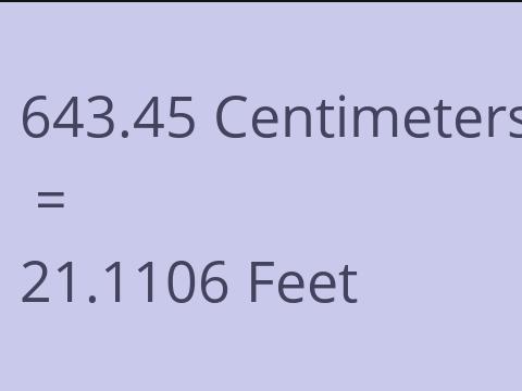 643.45 CM TO FEET