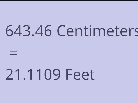 643.46 CM TO FEET