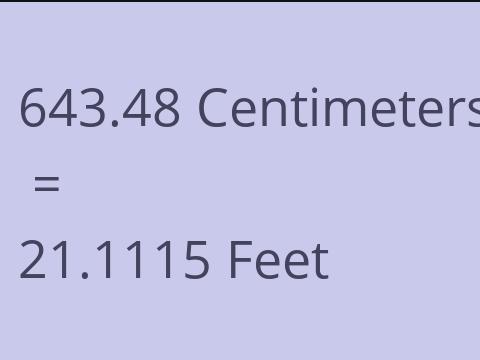 643.48 CM TO FEET