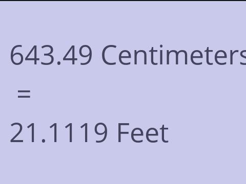 643.49 CM TO FEET