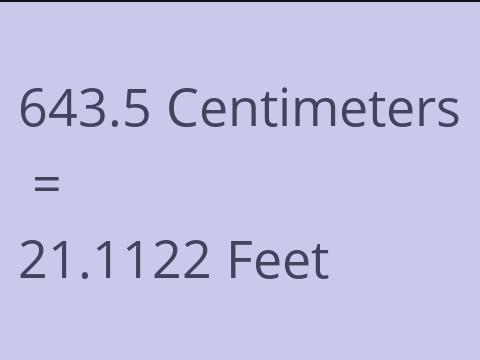 643.5 CM TO FEET