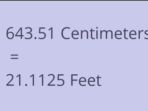 643.51 CM TO FEET