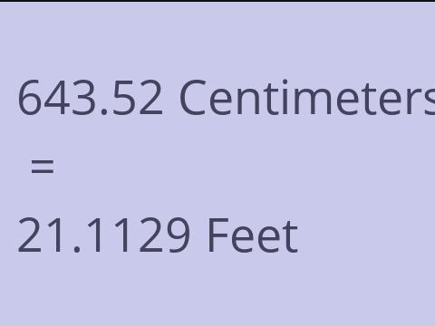 643.52 CM TO FEET