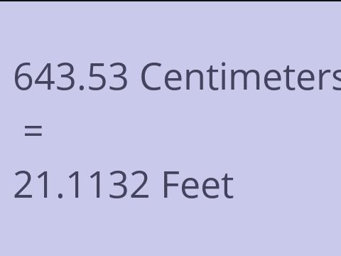 643.53 CM TO FEET