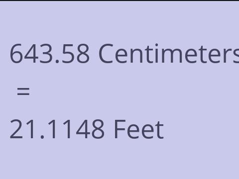 643.58 CM TO FEET