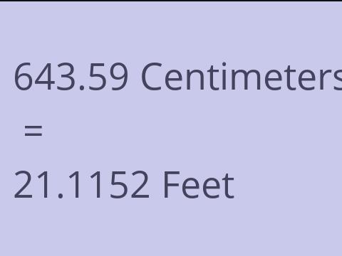 643.59 CM TO FEET