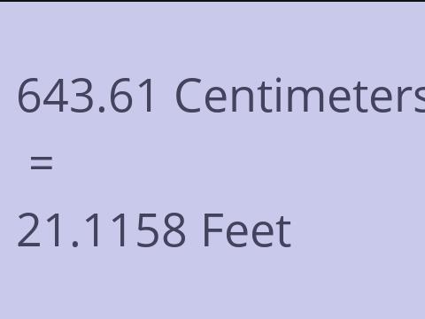 643.61 CM TO FEET