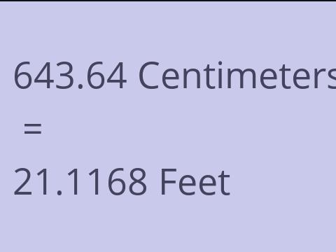 643.64 CM TO FEET