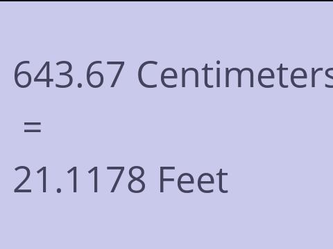 643.67 CM TO FEET