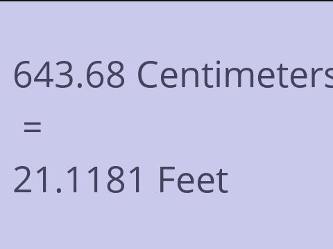 643.68 CM TO FEET