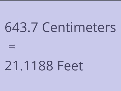 643.7 CM TO FEET