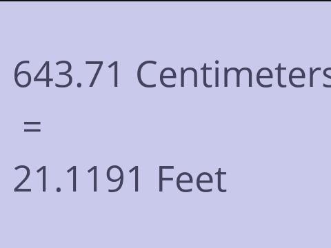 643.71 CM TO FEET