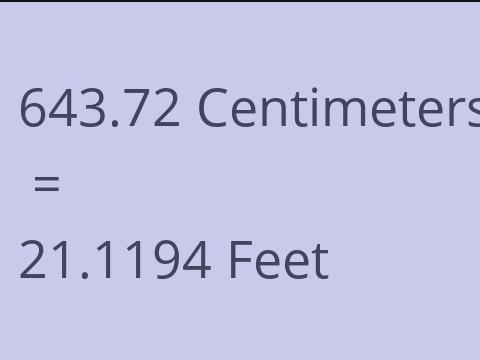 643.72 CM TO FEET