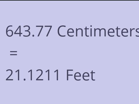 643.77 CM TO FEET