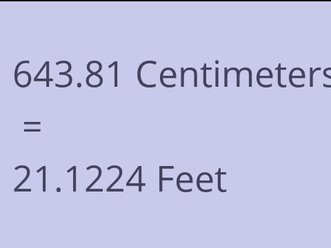 643.81 CM TO FEET