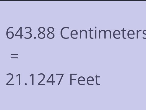 643.88 CM TO FEET