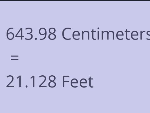 643.98 CM TO FEET