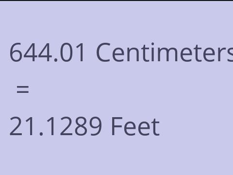 644.01 CM TO FEET