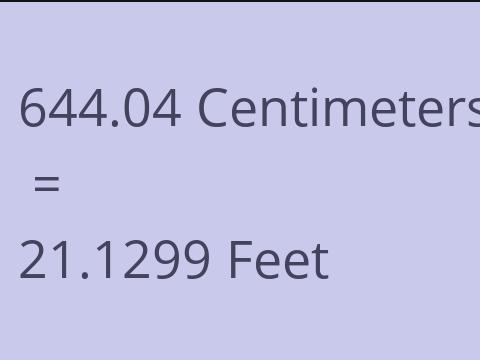 644.04 CM TO FEET