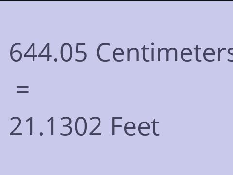 644.05 CM TO FEET