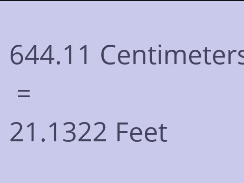 644.11 CM TO FEET