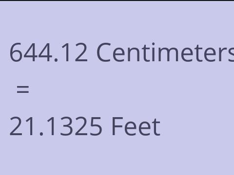 644.12 CM TO FEET