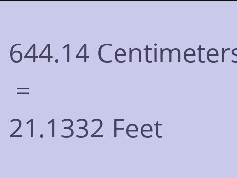 644.14 CM TO FEET