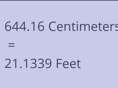 644.16 CM TO FEET