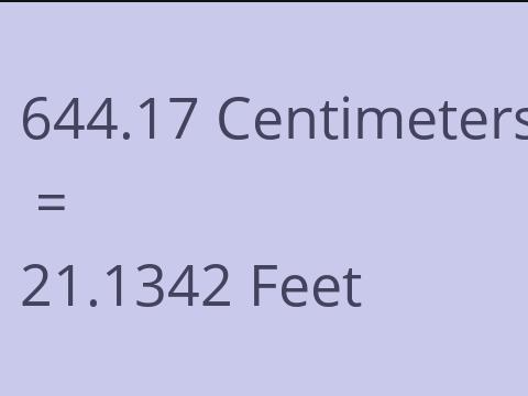 644.17 CM TO FEET