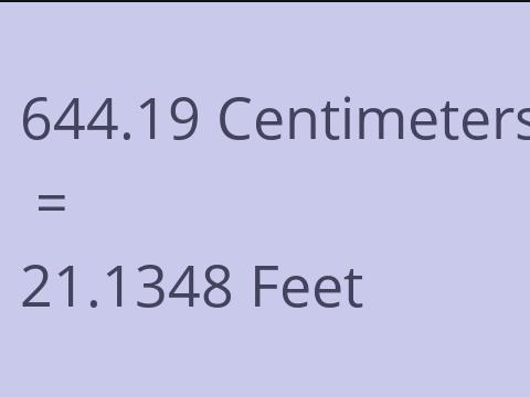 644.19 CM TO FEET