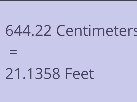 644.22 CM TO FEET