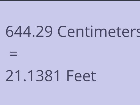 644.29 CM TO FEET