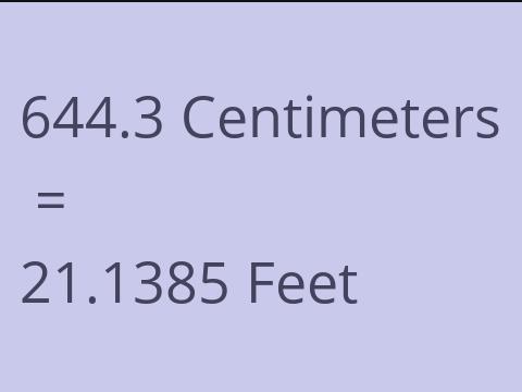 644.3 CM TO FEET