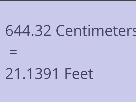 644.32 CM TO FEET